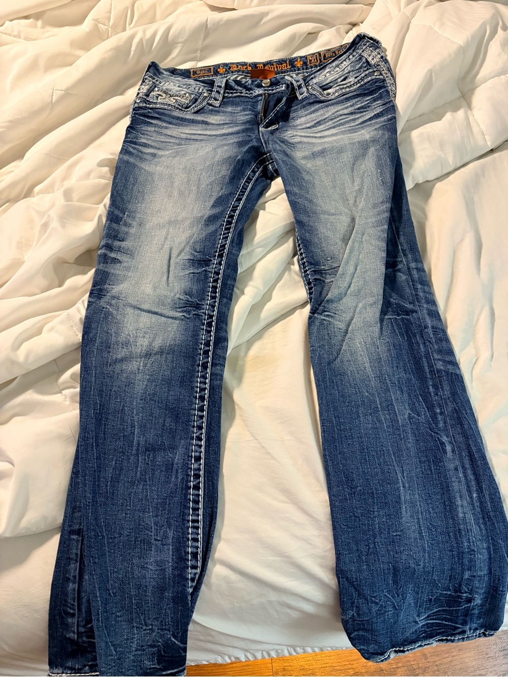 Rock Revival Women’s Blue Flare Jeans - Faded Indigo